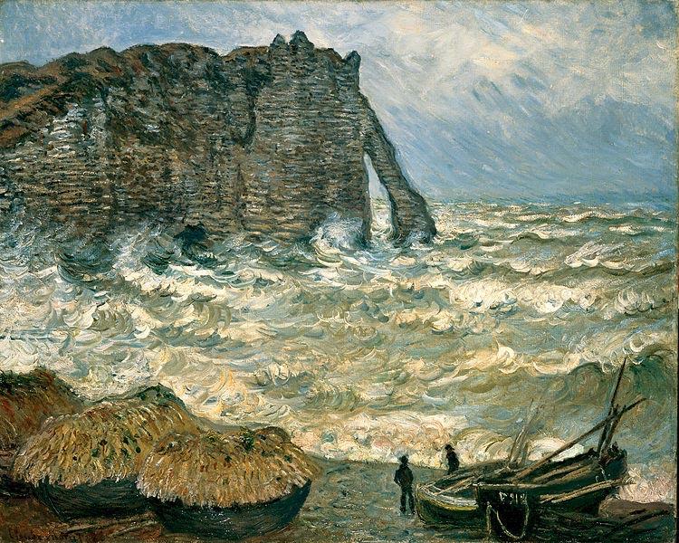 Claude Monet Agitated Sea at Etretat oil painting picture